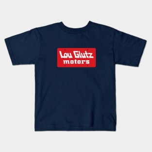 Lou Glutz Motors - Vacation vintage license plate logo Kids T-Shirt
